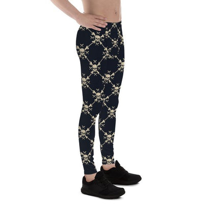 Mens Leggings - Chain Link Skulls Leggings - RAGIMA Emporium