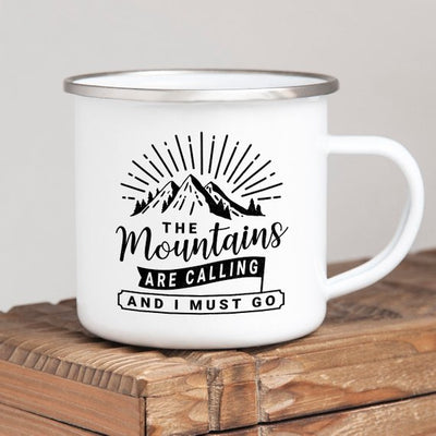 Mountain Mug Enamel Mug Wanderlust Camping Mug The - RAGIMA Emporium