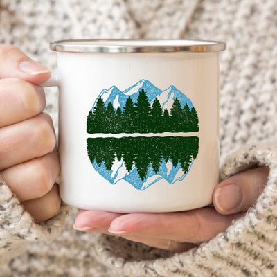 Mountain Mug Enamel Mug Wanderlust Camping Mug The - RAGIMA Emporium