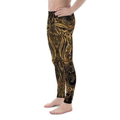 Mens Leggings - Art Deco Steam Punk Owl Design - RAGIMA Emporium