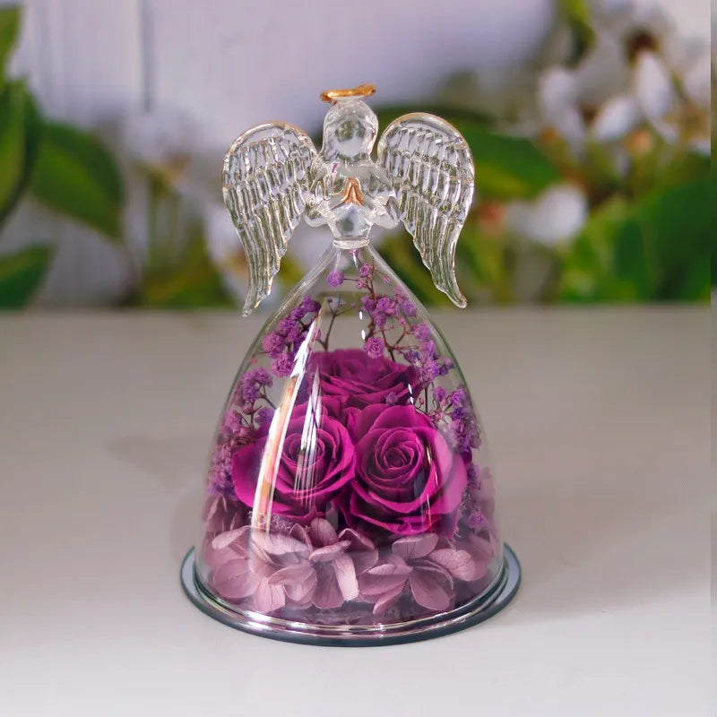 Eternal Rose Gift Box – Angel Glass Cover Decor - RAGIMA Emporium