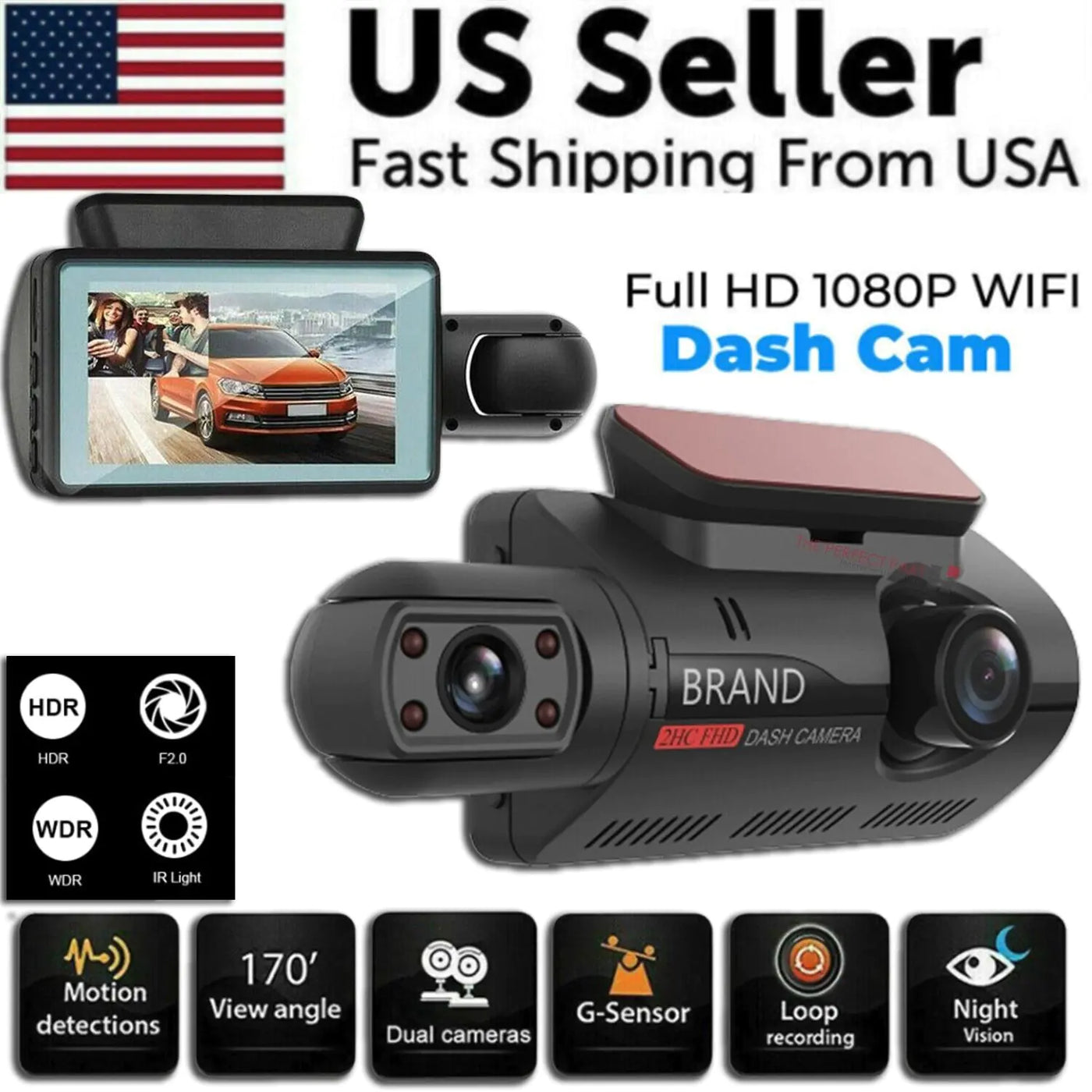 1080P Dual Lens Car DVR Dash Cam Video Recorder G-Sensor Front And Inside Camera - RAGIMA Emporium