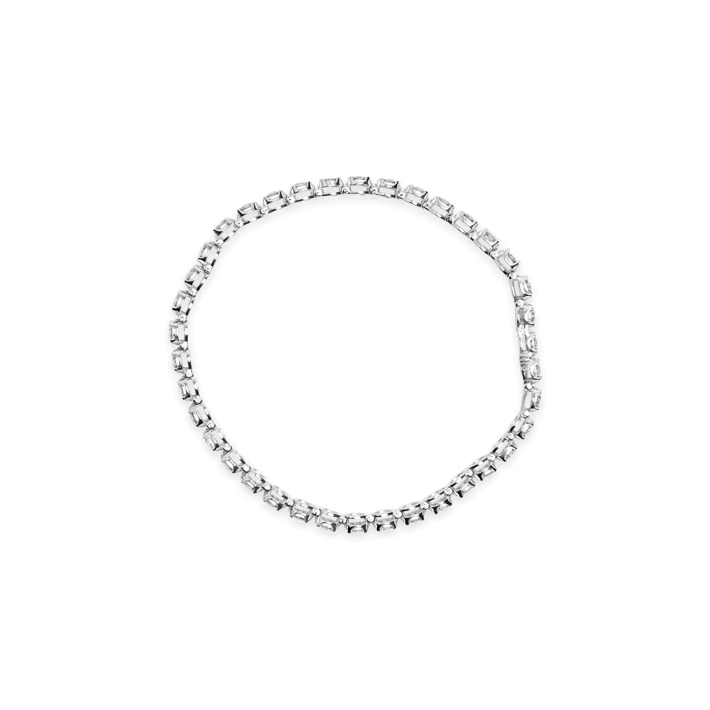 10K White Gold 3.00 Cttw Miracle Set Diamond Bezel Link Style Tennis Bracelet (H-I Color, I2-I3 Clarity) - 7.5" - RAGIMA Emporium