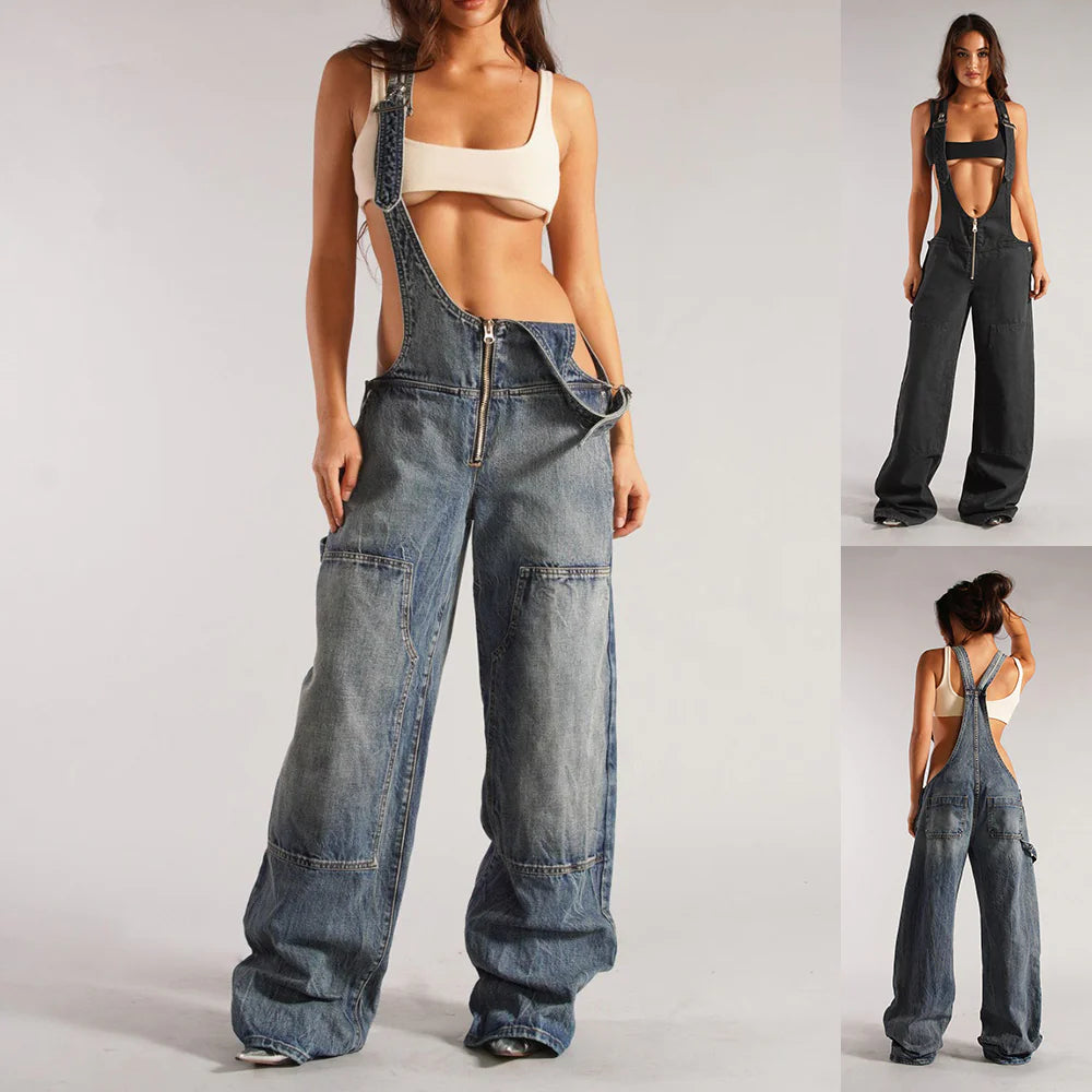 Loose Fit Denim Overalls - RAGIMA Emporium