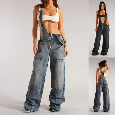 Loose Fit Denim Overalls - RAGIMA Emporium