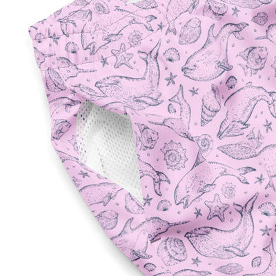 Men's Eco Pink Whale Pod Swim Trunks - RAGIMA Emporium