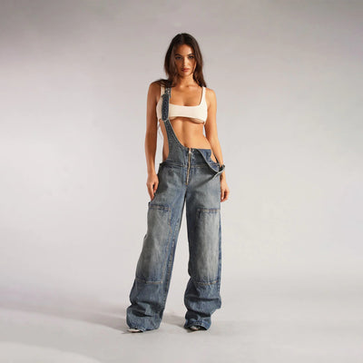 Loose Fit Denim Overalls - RAGIMA Emporium