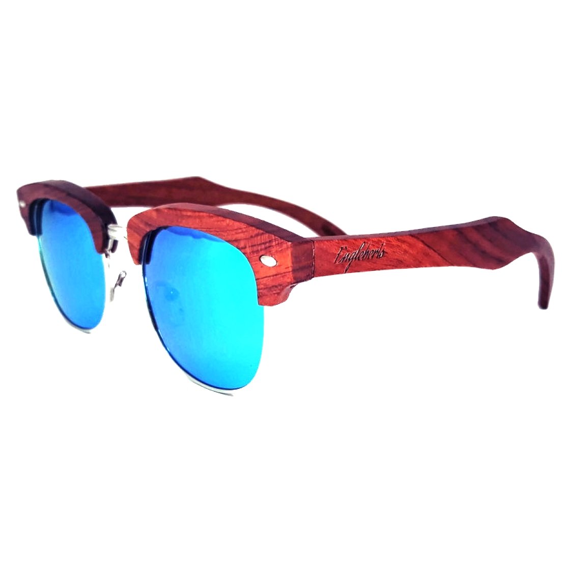 Brazilian Pear Wood Sunglasses, Ice Blue Polarized Lenses - RAGIMA Emporium