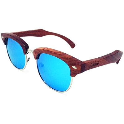 Brazilian Pear Wood Sunglasses, Ice Blue Polarized Lenses - RAGIMA Emporium