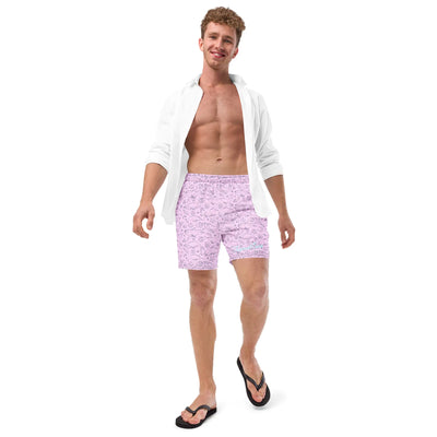 Men's Eco Pink Whale Pod Swim Trunks - RAGIMA Emporium