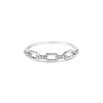 .925 Sterling Silver Diamond Accent Paperclip Band Ring (I-J Color, I2-I3 Clarity) - RAGIMA Emporium