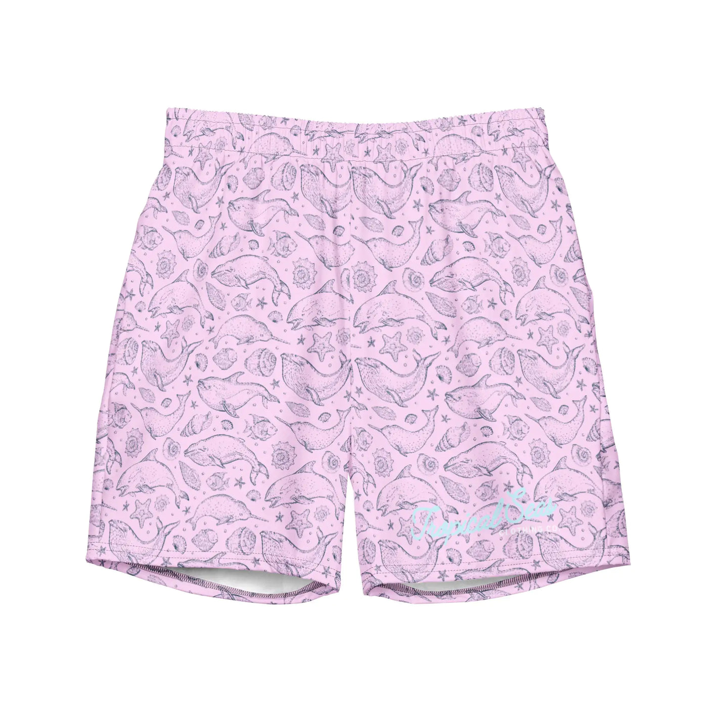 Men's Eco Pink Whale Pod Swim Trunks - RAGIMA Emporium